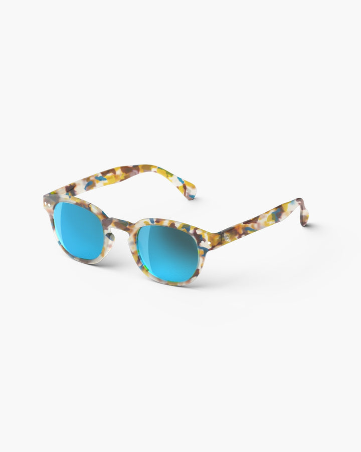 Sun Adult Shape #C The Retro - Blue Tortoise Mirror - نظارات