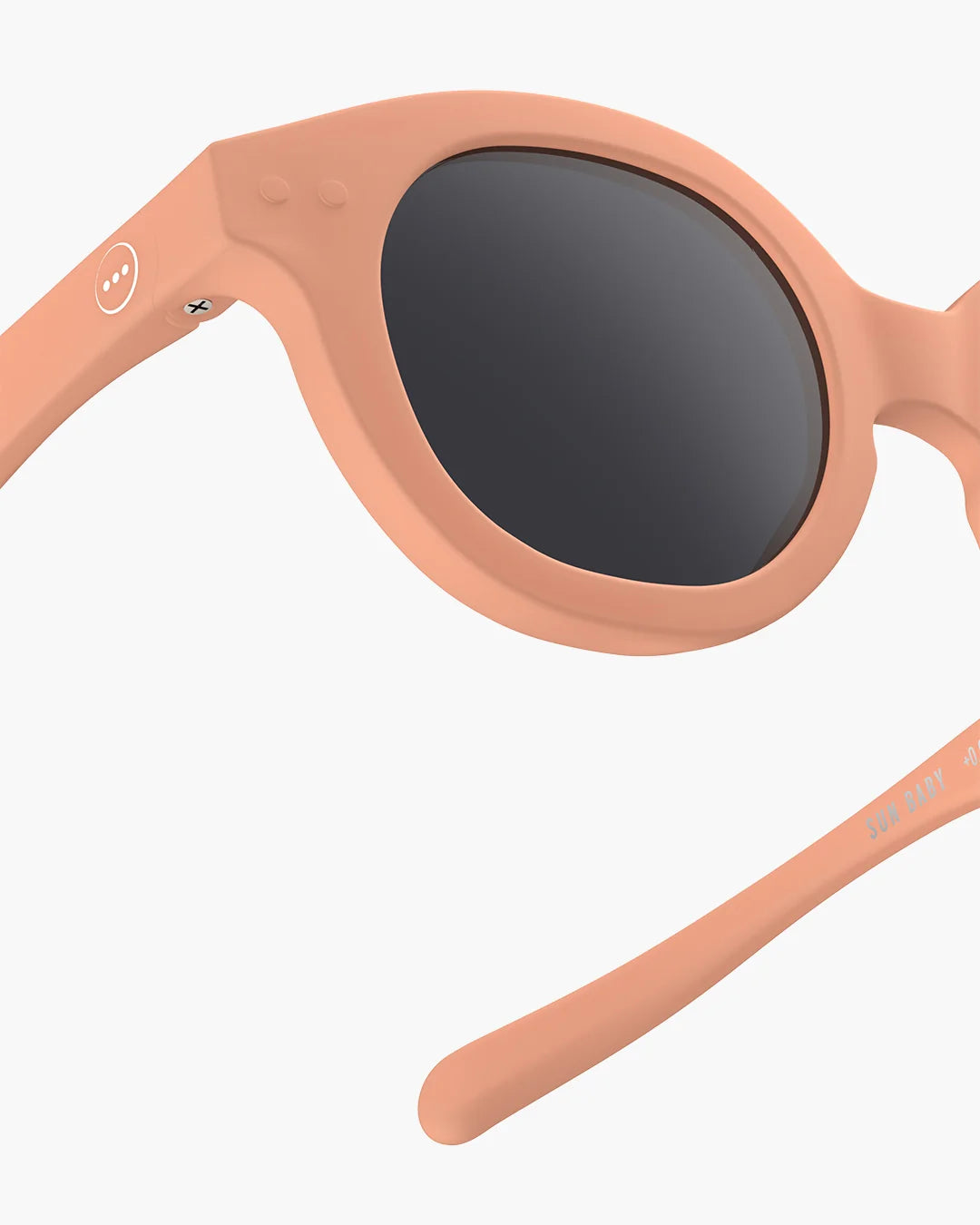 IZIPIZI Baby #C Apricot polarized sunglasses for children aged 0–3 years with matte peach frame and grey lenses