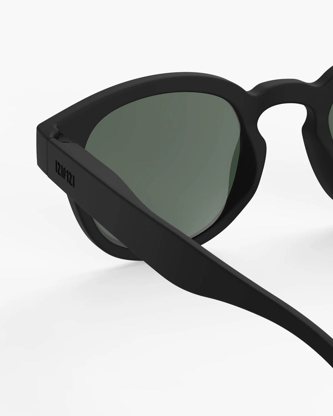 IZIPIZI CHILD #C Black polarized kids sunglasses with soft-touch black frame, grey-green lenses and 100% UV protection