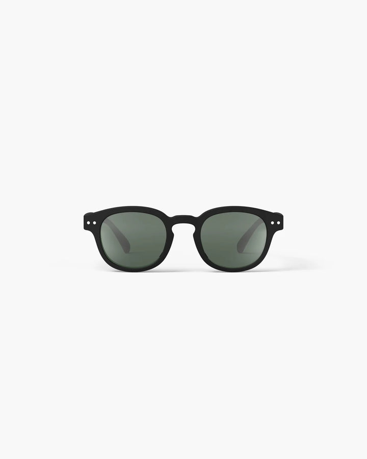 IZIPIZI CHILD #C Black polarized kids sunglasses with soft-touch black frame, grey-green lenses and 100% UV protection
