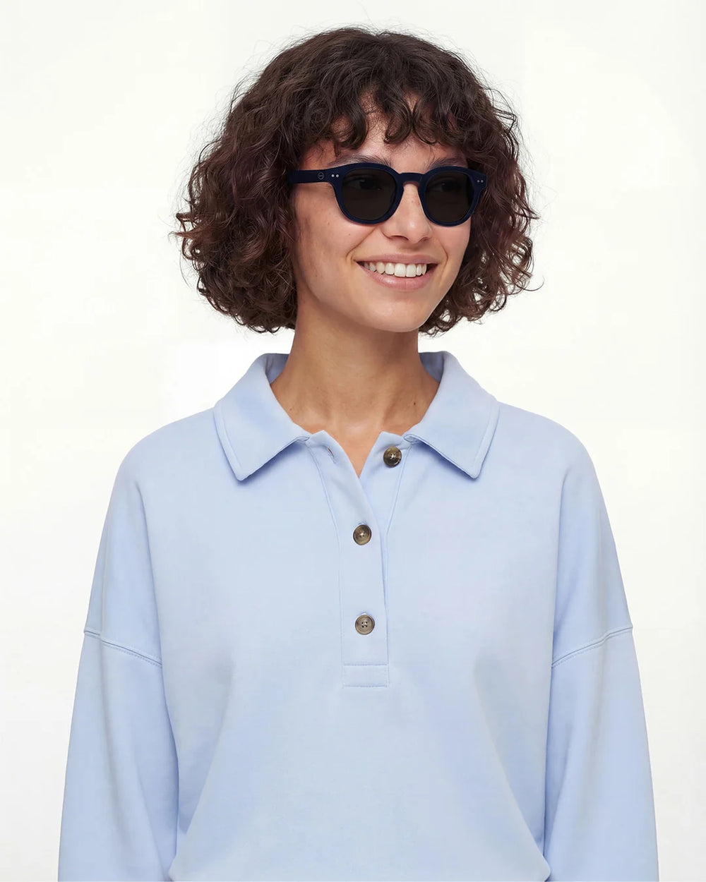 IZIPIZI SUN #C Midnight Blue sunglasses with Soft Touch navy frame and grey category 3 lenses