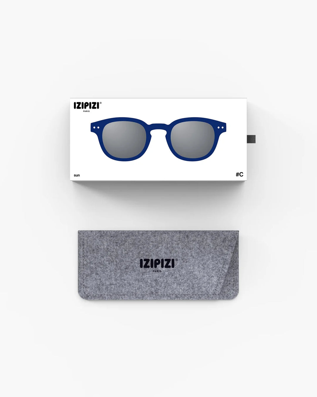 IZIPIZI SUN #C Midnight Blue sunglasses with Soft Touch navy frame and grey category 3 lenses