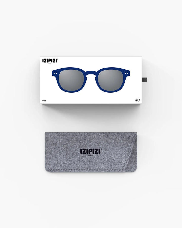 IZIPIZI SUN #C Midnight Blue sunglasses with Soft Touch navy frame and grey category 3 lenses