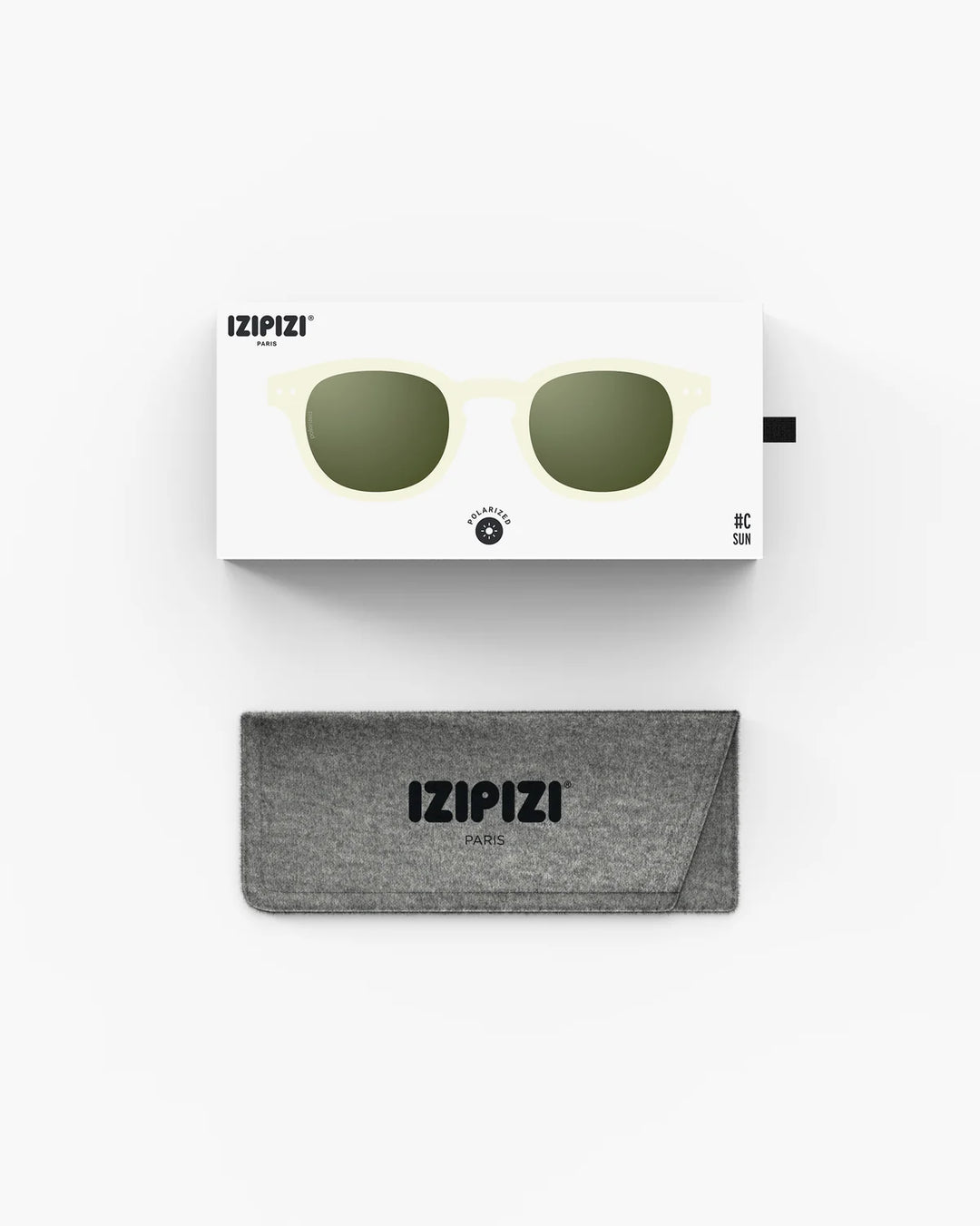 IZIPIZI SUN #C Sandstorm polarized sunglasses with green lenses