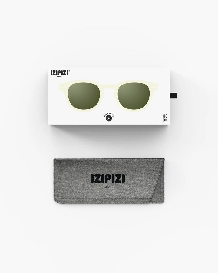 IZIPIZI SUN #C Sandstorm polarized sunglasses with green lenses