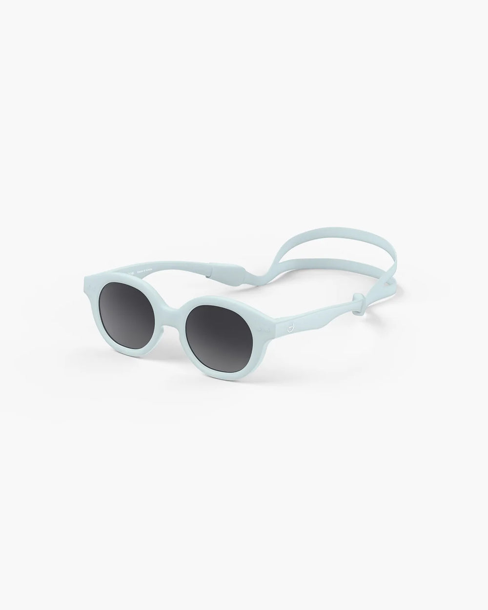 IZIPIZI Baby #C Sweet Blue polarized sunglasses for children aged 0–3 with a soft pastel blue frame and grey lenses
