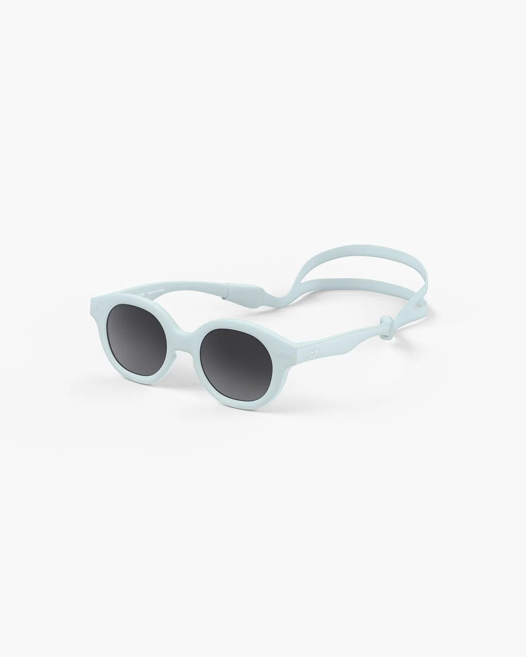 IZIPIZI Baby #C Sweet Blue polarized sunglasses for children aged 0–3 with a soft pastel blue frame and grey lenses