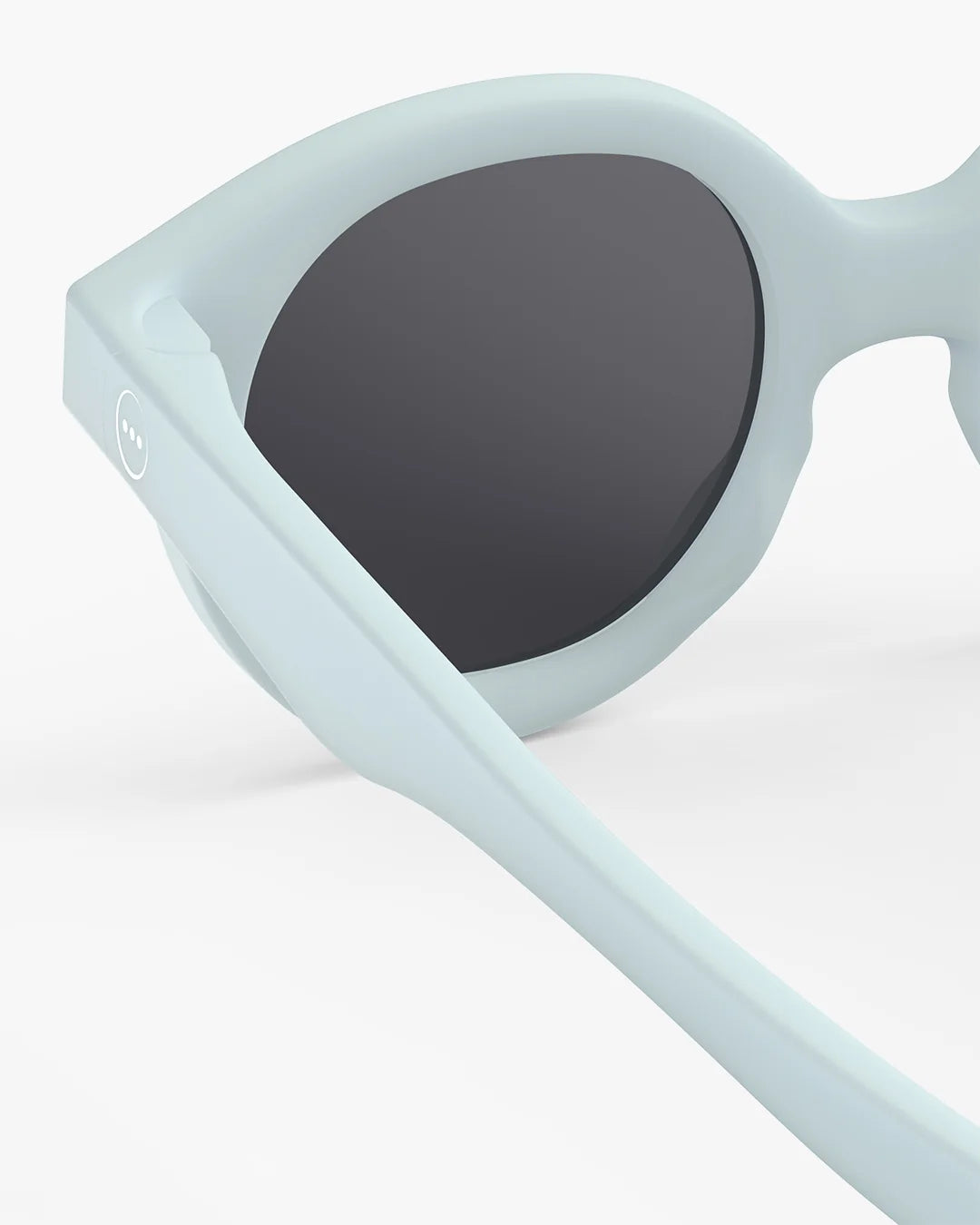 IZIPIZI Baby #C Sweet Blue polarized sunglasses for children aged 0–3 with a soft pastel blue frame and grey lenses