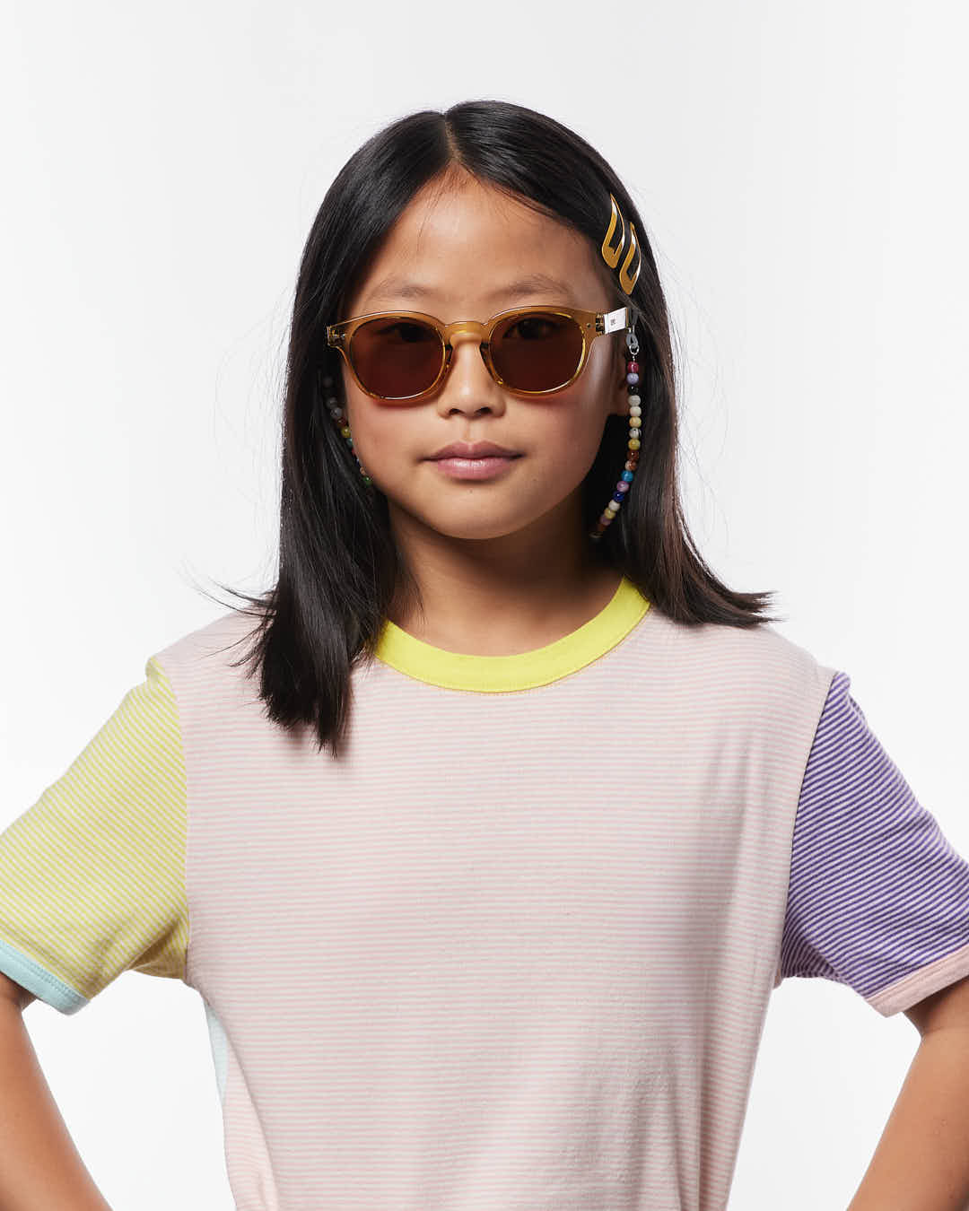IZIPIZI CHILD #C Golden Green polarized kids sunglasses with shiny olive-green frame, brown lenses and 100% UV protection