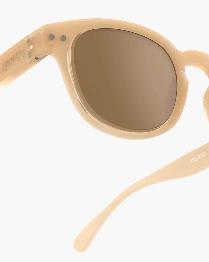 IZIPIZI CHILD #C Macchiato polarized kids sunglasses with shiny beige-brown frame, brown lenses and 100% UV protection