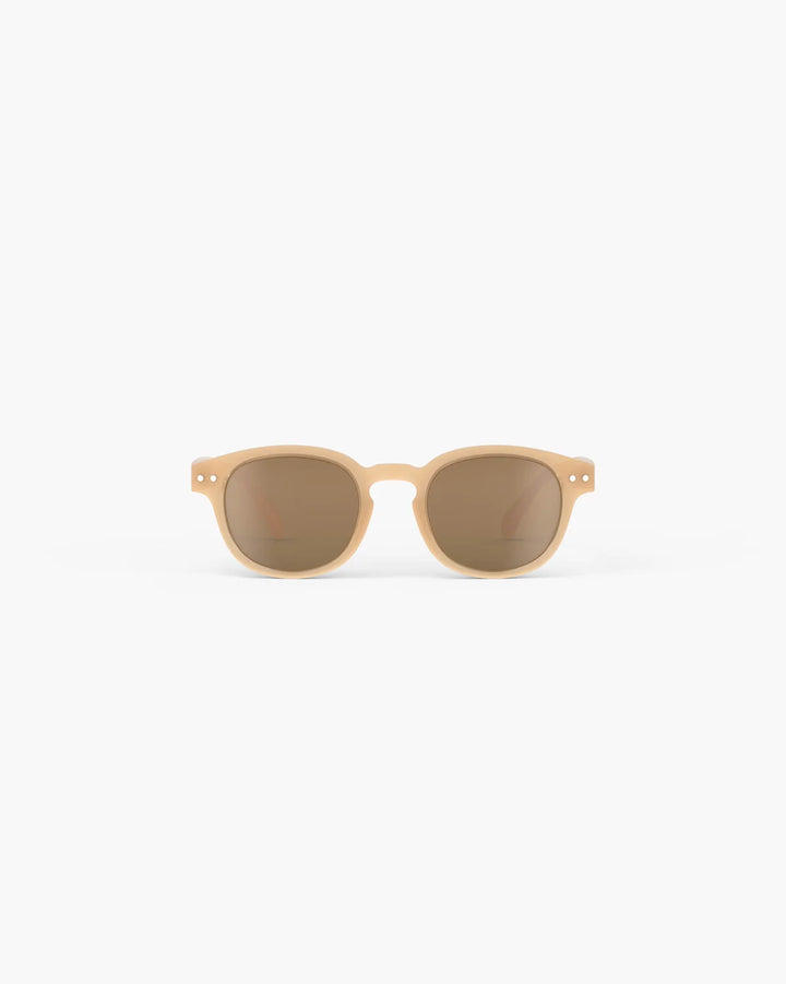 IZIPIZI CHILD #C Macchiato polarized kids sunglasses with shiny beige-brown frame, brown lenses and 100% UV protection