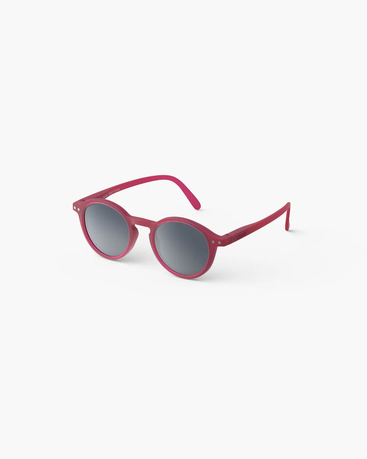 IZIPIZI CHILD #D Cranberry polarized kids sunglasses with glossy pink pantos frame and grey-green polarized lenses