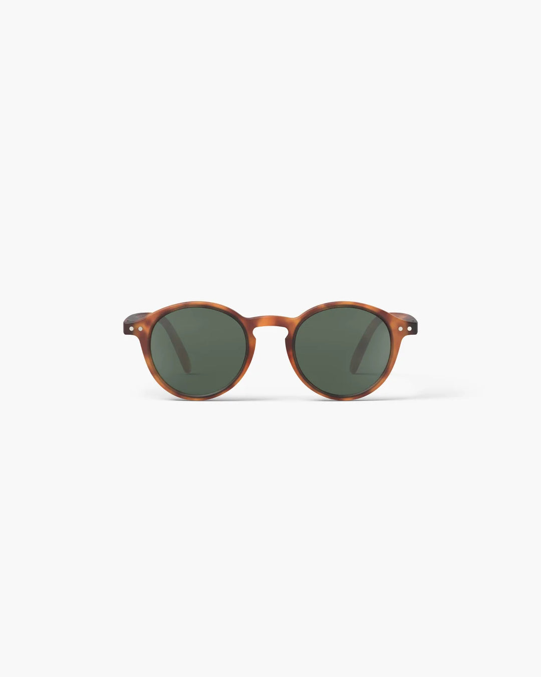 IZIPIZI CHILD #D Havane polarized kids sunglasses with brown caramel tortoiseshell frame, Soft Touch finish and green polarized lenses