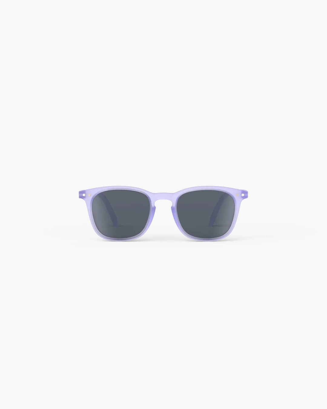 IZIPIZI CHILD #E Lavender polarized kids sunglasses with soft purple rectangular frame and grey-green polarized lenses