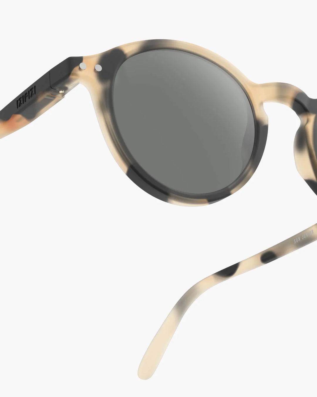 IZIPIZI CHILD #D Light Tortoise polarized kids sunglasses with beige and black Soft Touch frame and grey-green polarized lenses