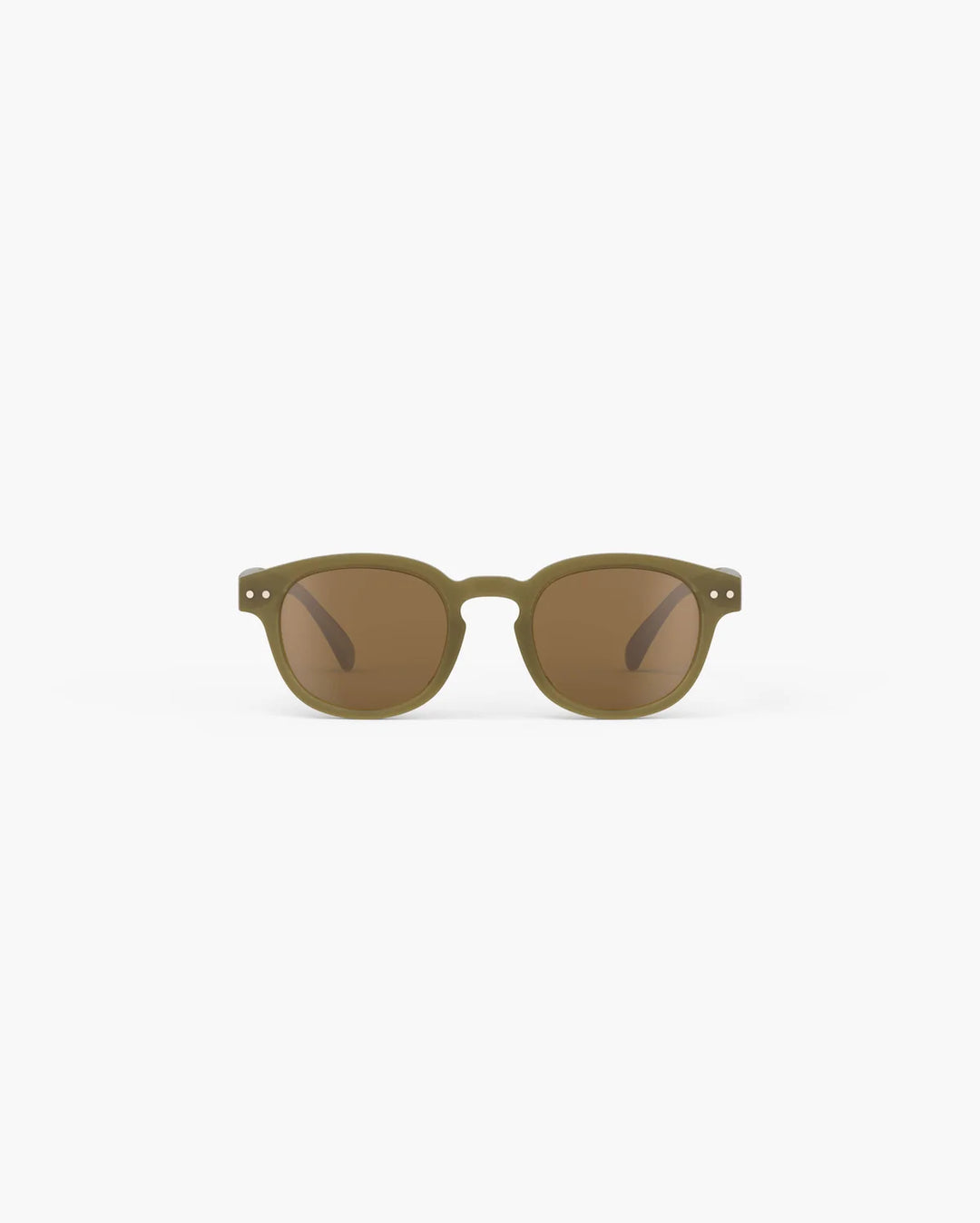 IZIPIZI CHILD #C Olive polarized kids sunglasses with shiny green frame, brown lenses and 100% UV protection