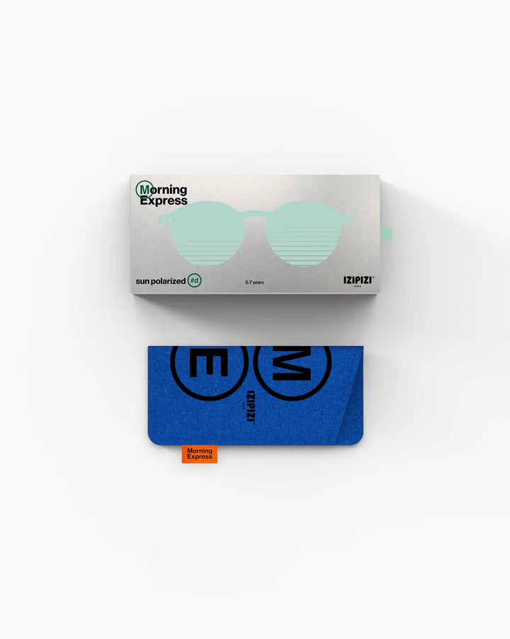 IZIPIZI CHILD #D Station Seat polarized kids sunglasses with glossy pale green frame and grey-green polarized lenses