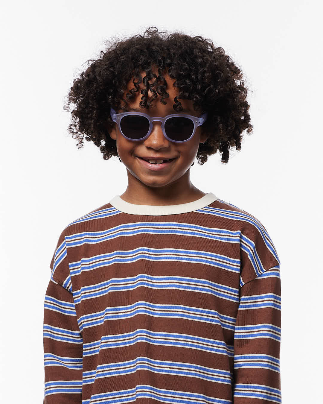 IZIPIZI CHILD #C Lavender polarized kids sunglasses with matte purple frame, grey-green lenses and 100% UV protection