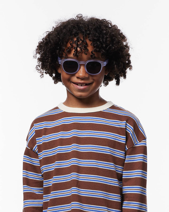 IZIPIZI CHILD #C Lavender polarized kids sunglasses with matte purple frame, grey-green lenses and 100% UV protection
