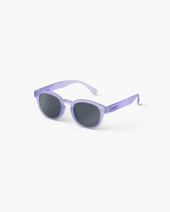 IZIPIZI CHILD #C Lavender polarized kids sunglasses with matte purple frame, grey-green lenses and 100% UV protection