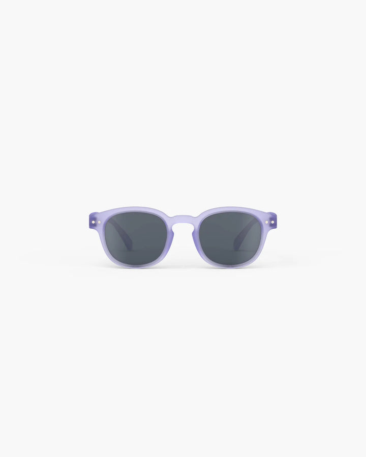 IZIPIZI CHILD #C Lavender polarized kids sunglasses with matte purple frame, grey-green lenses and 100% UV protection