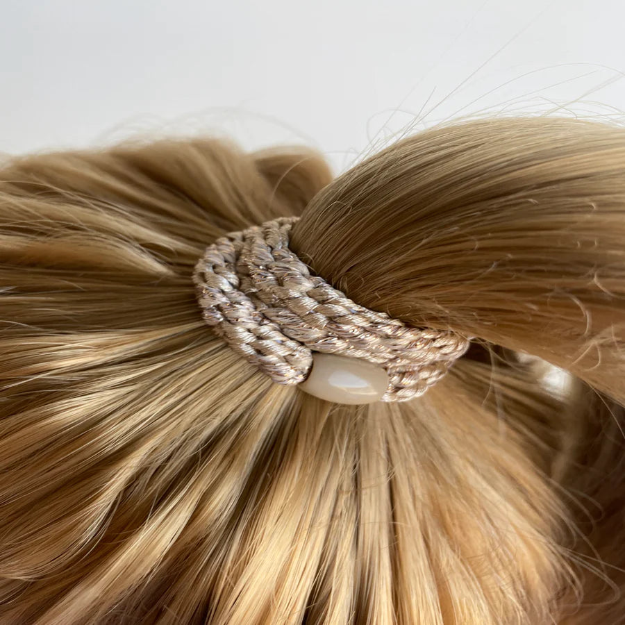 Hair Ties Beige Glitter - المرن