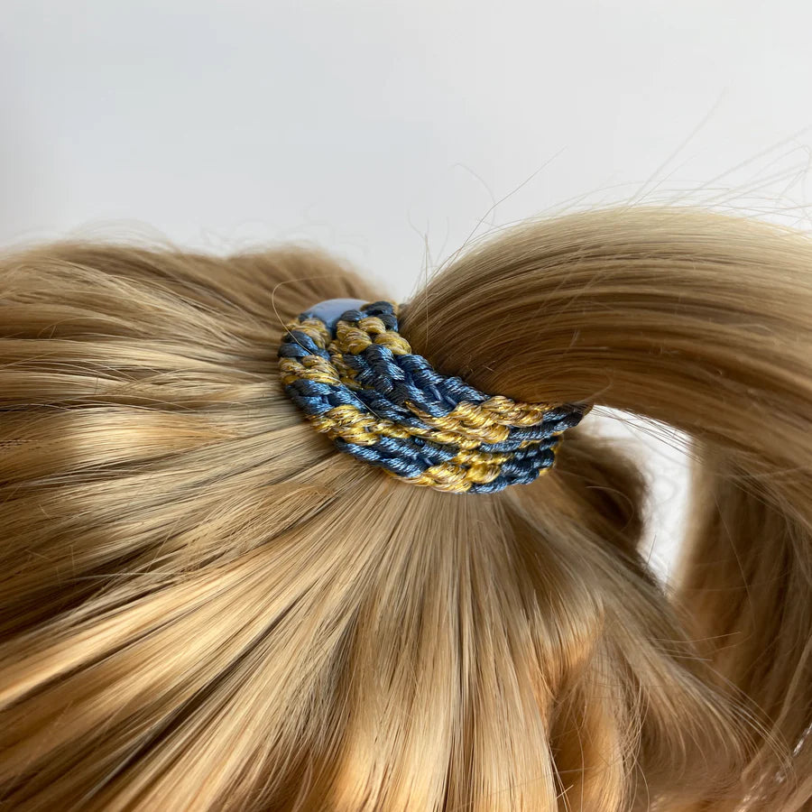 Hair Ties Bluegrey-Beige Glitter - المرن