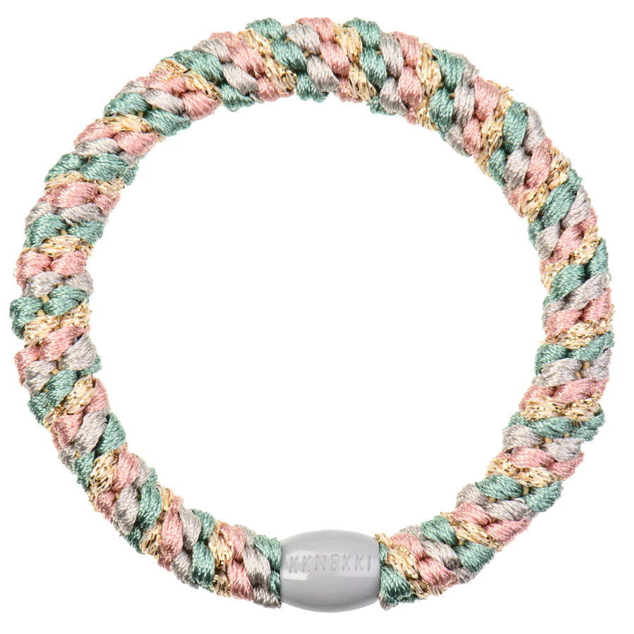 Hair Ties Faded Green Pink Glitter - المرن