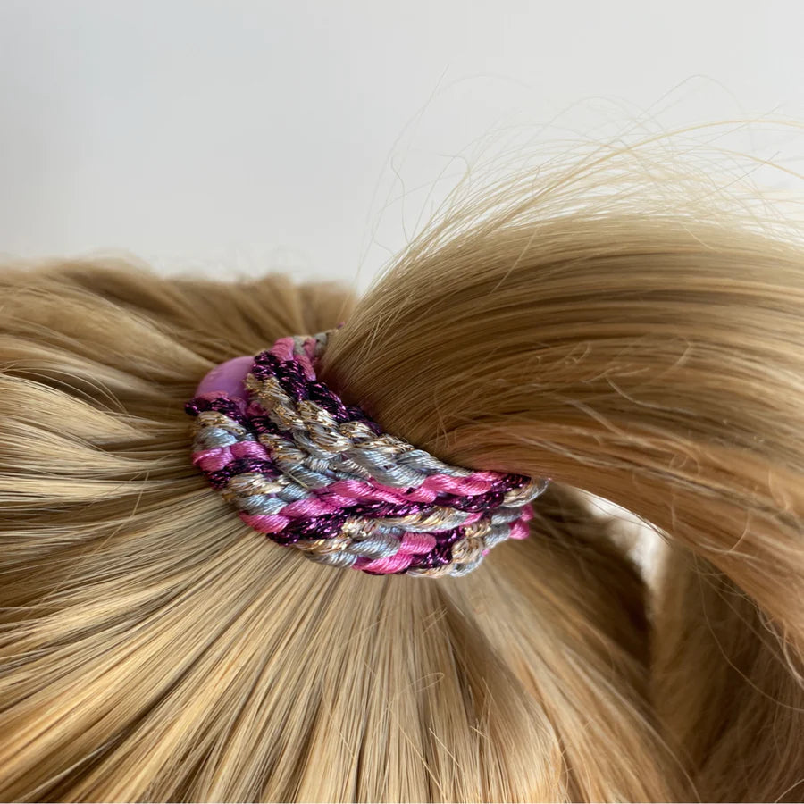 Hair Ties Mix Pink Glitter - المرن