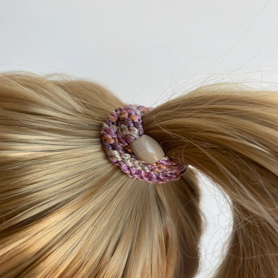Hair Ties Mix Peach Pink Glitter - المرن