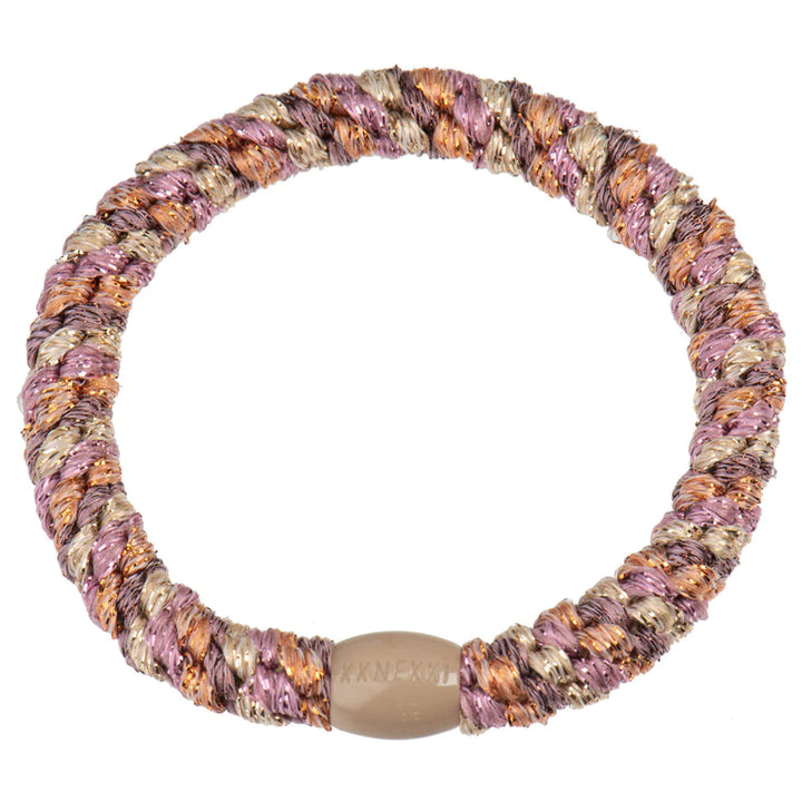Hair Ties Mix Peach Pink Glitter - المرن