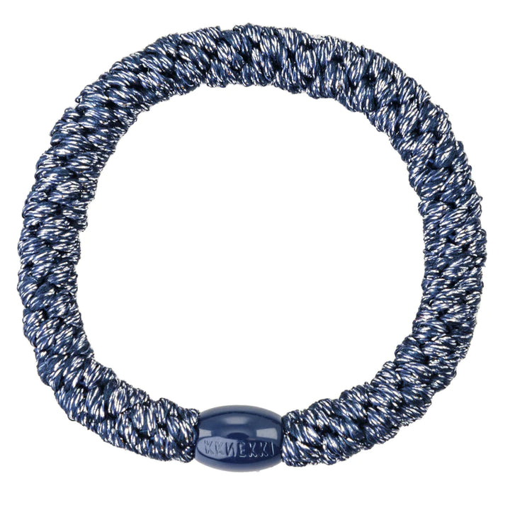 Hair Ties Navy Glitter (Gold Silver) - المرن