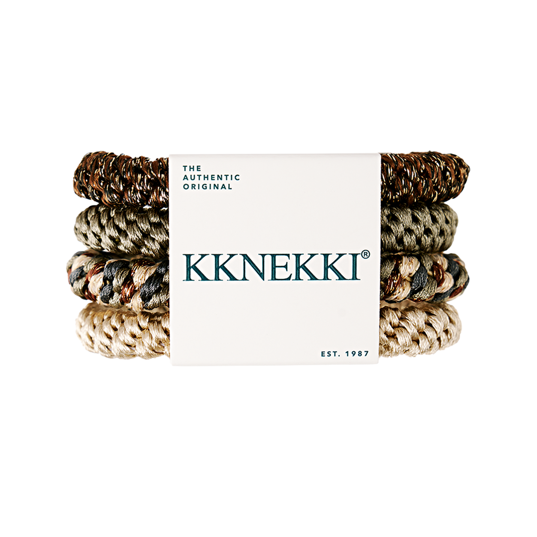 Hair Ties - Set of 4  - Glitter Dark Green - المرن