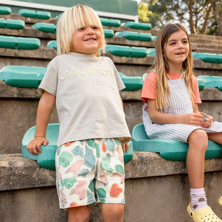 baby pastel animal print cotton shorts

