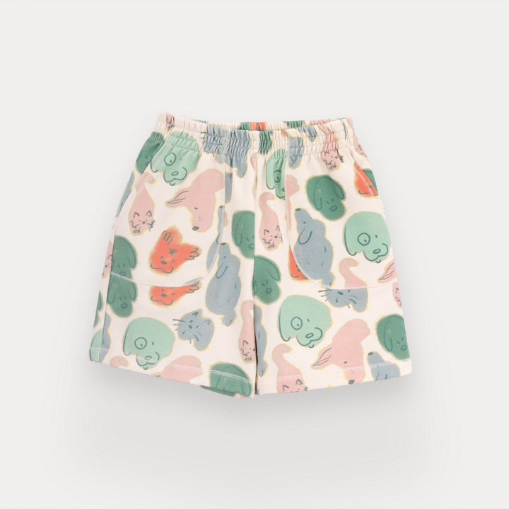 baby pastel animal print cotton shorts
