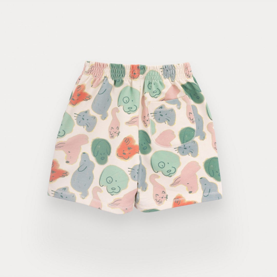 baby pastel animal print cotton shorts
