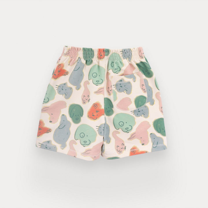 baby pastel animal print cotton shorts
