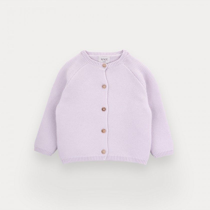girl organic cotton cardigan purple
