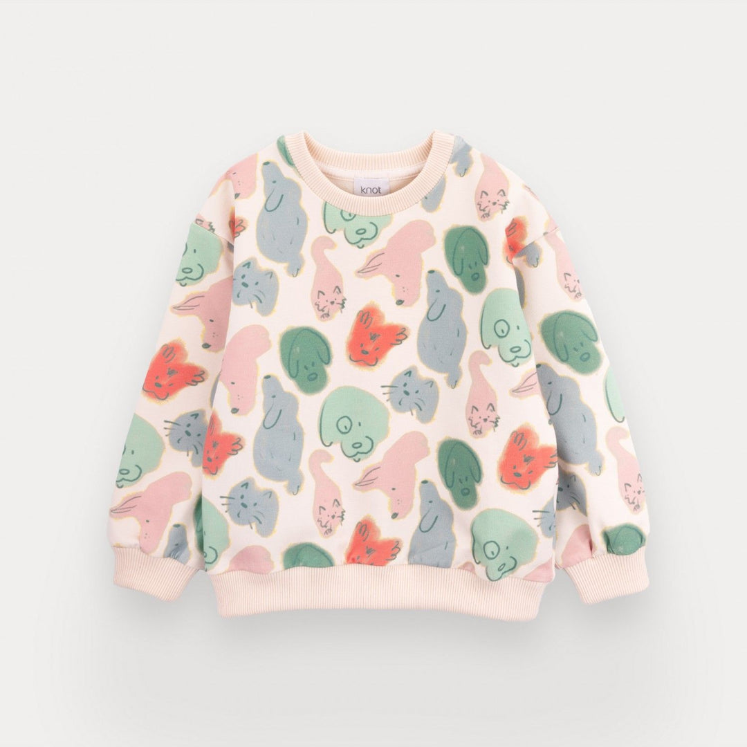 baby pastel animal print cotton sweatshirt

