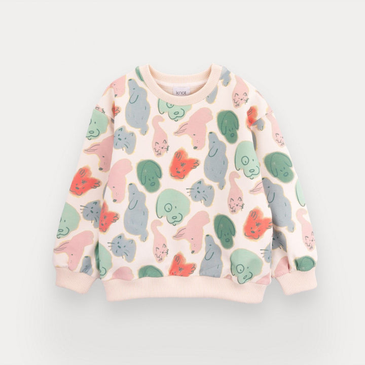 baby pastel animal print cotton sweatshirt
