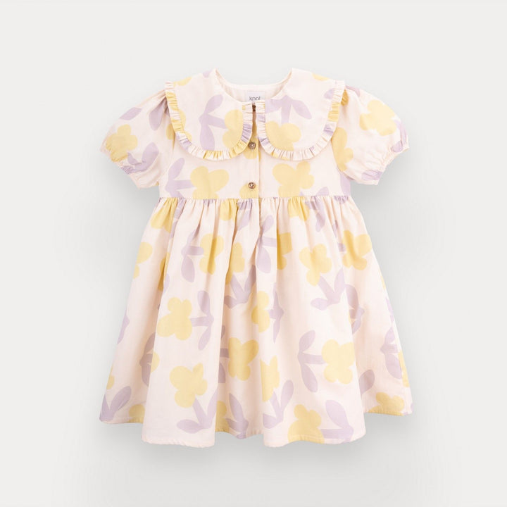 girl cotton dress floral ruffle collar summer
