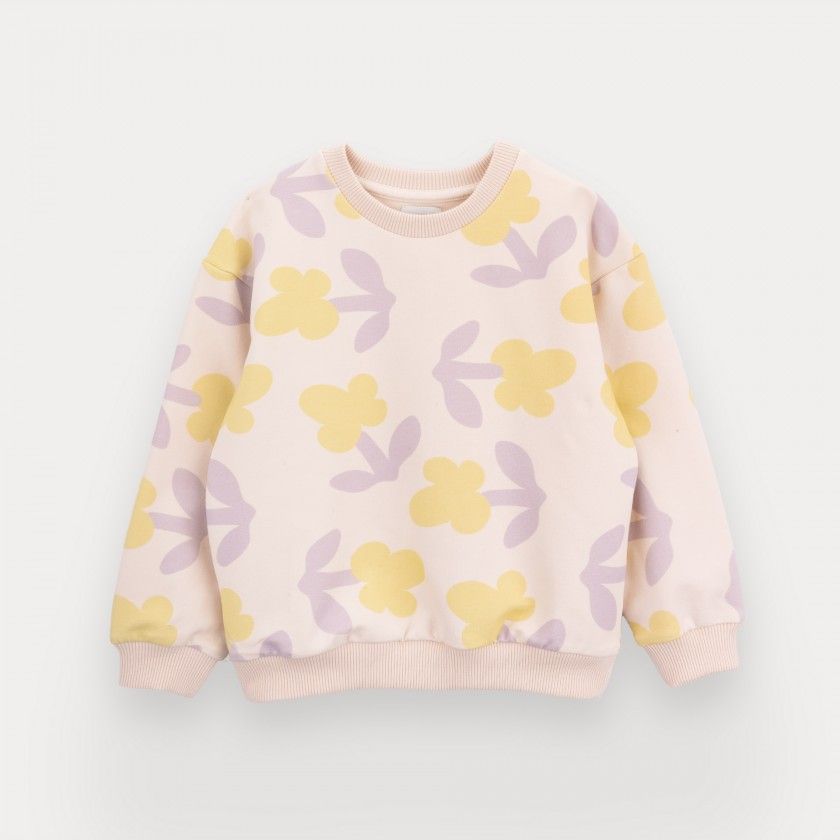 girl cotton sweatshirt floral pastel
