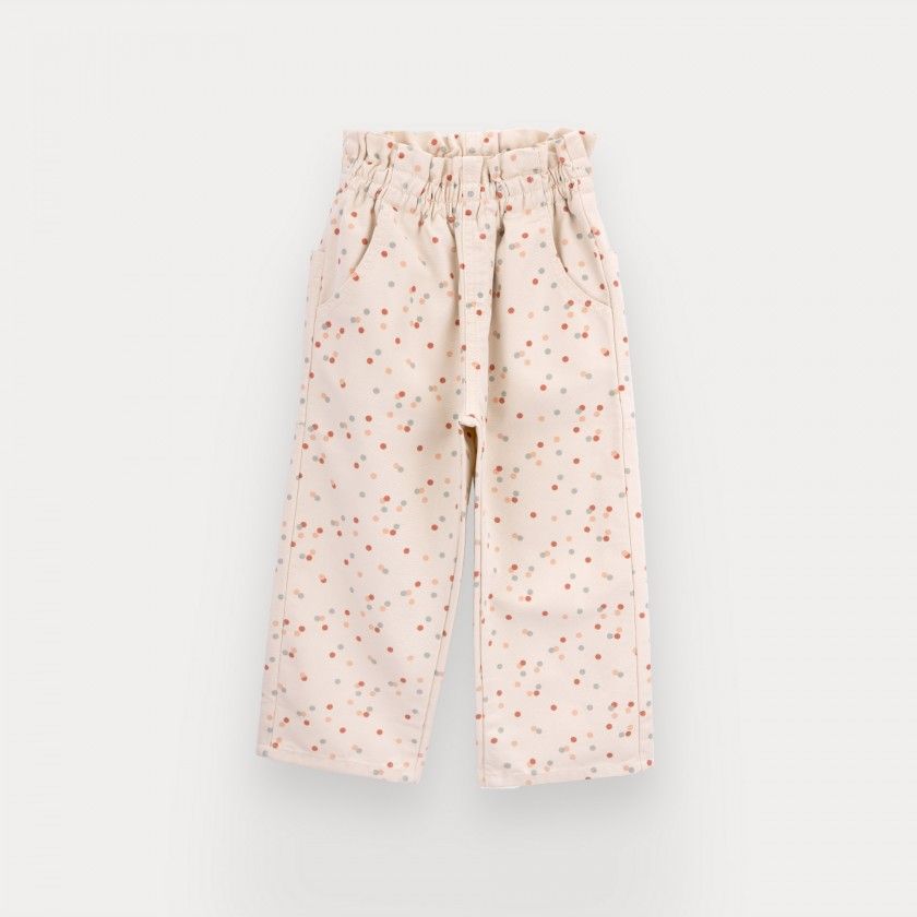 girls cotton canvas pants playful dots
