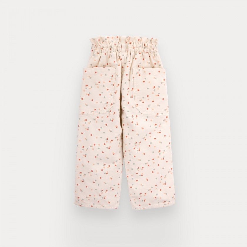 girls cotton canvas pants playful dots
