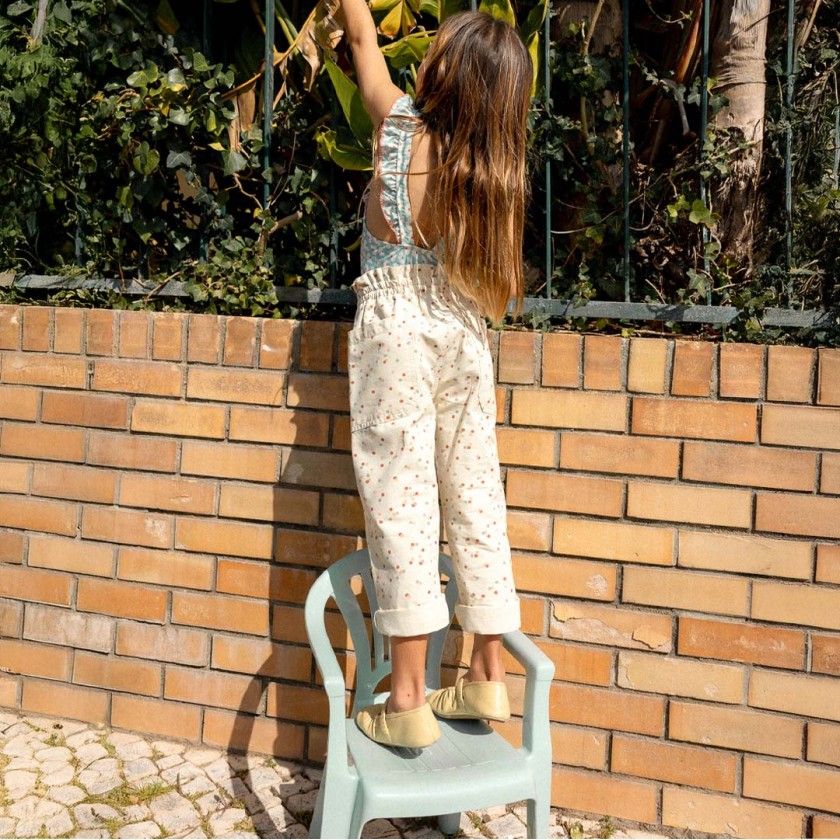 girls cotton canvas pants playful dots
