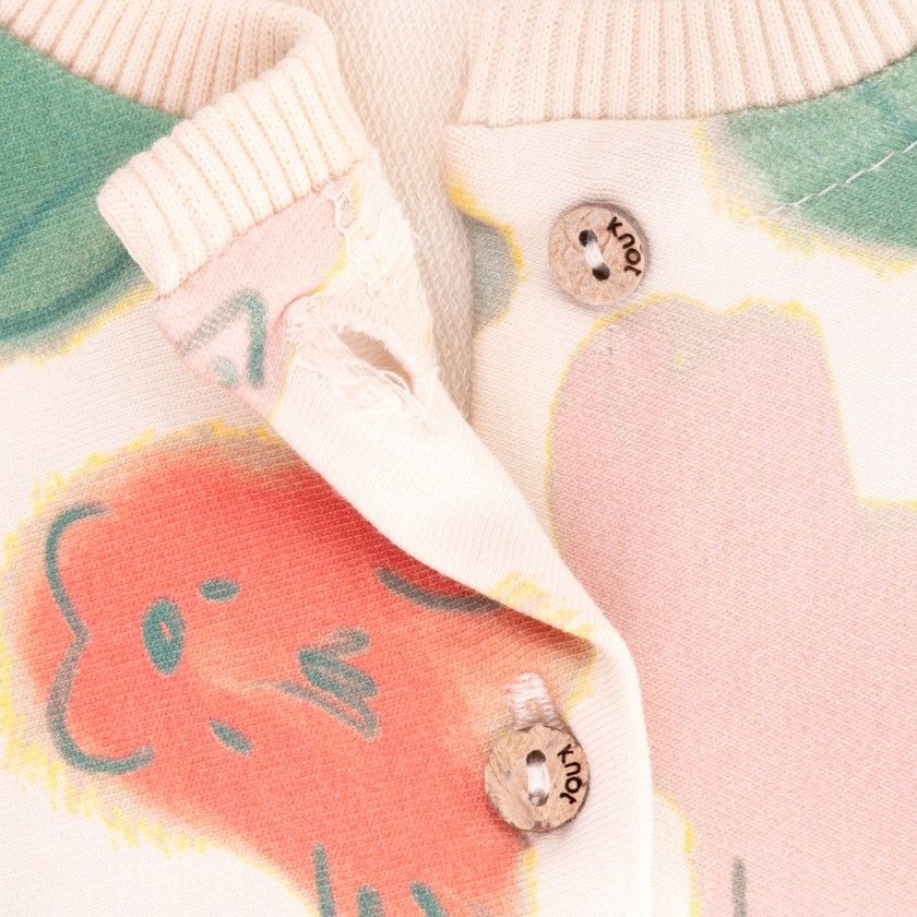 baby pastel animal print cotton sweatshirt
