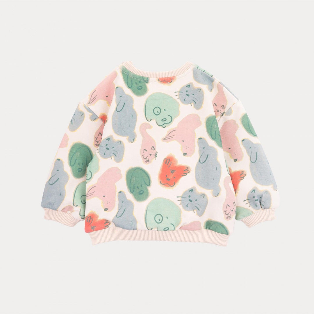 baby pastel animal print cotton sweatshirt
