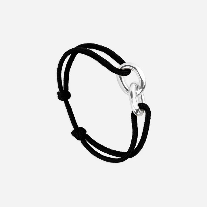 Le Vent à la Française Darse bracelet with a cord and silver buckle
