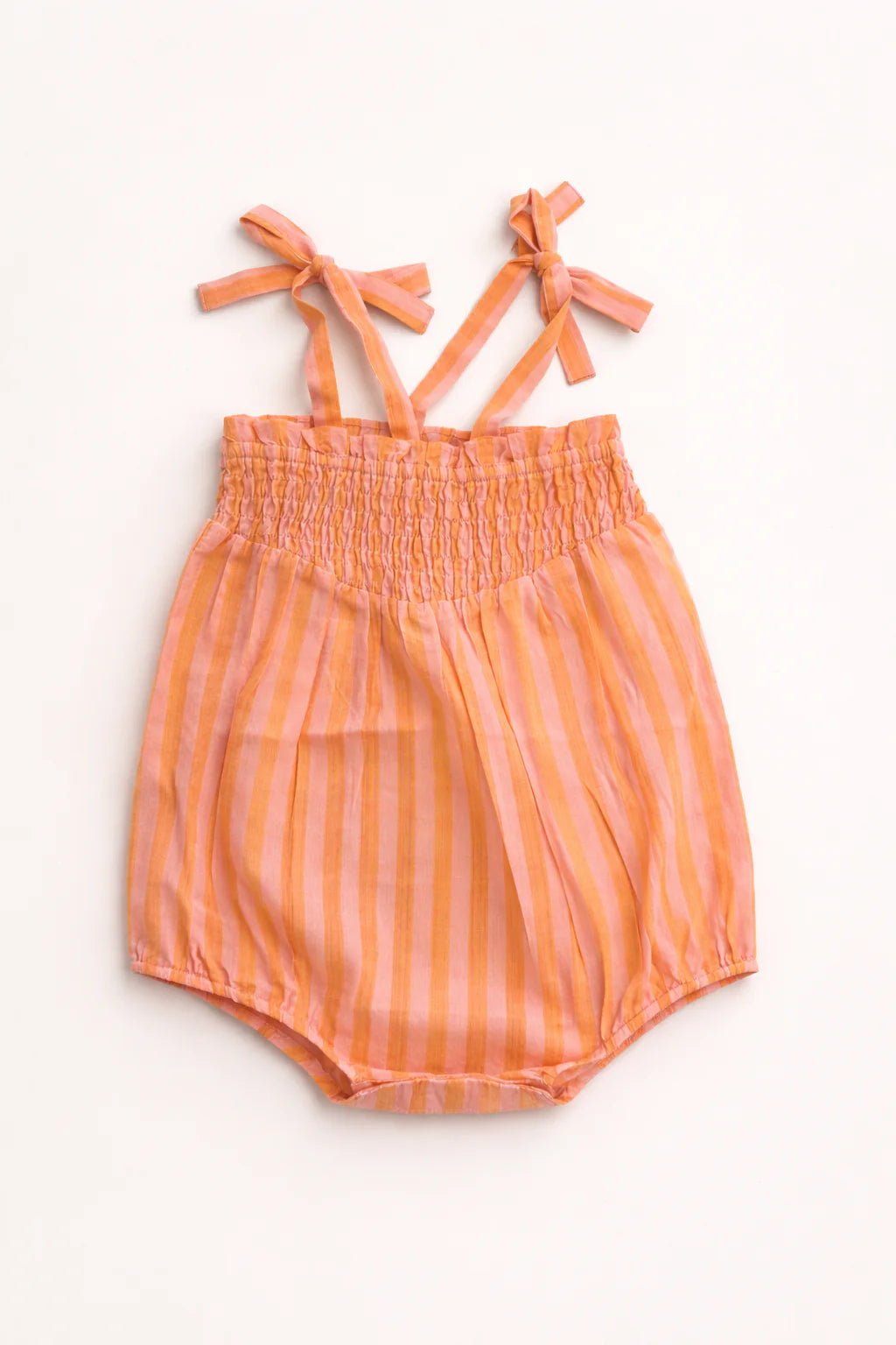 baby girl striped cotton romper orange