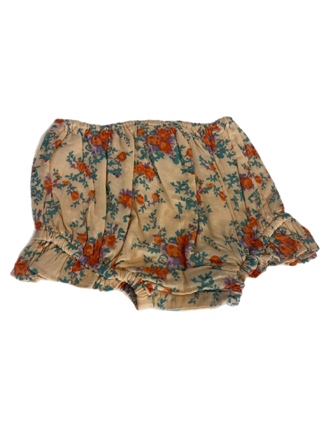baby girl floral cotton bloomer with ruffle hem soft lightweight summer shorts